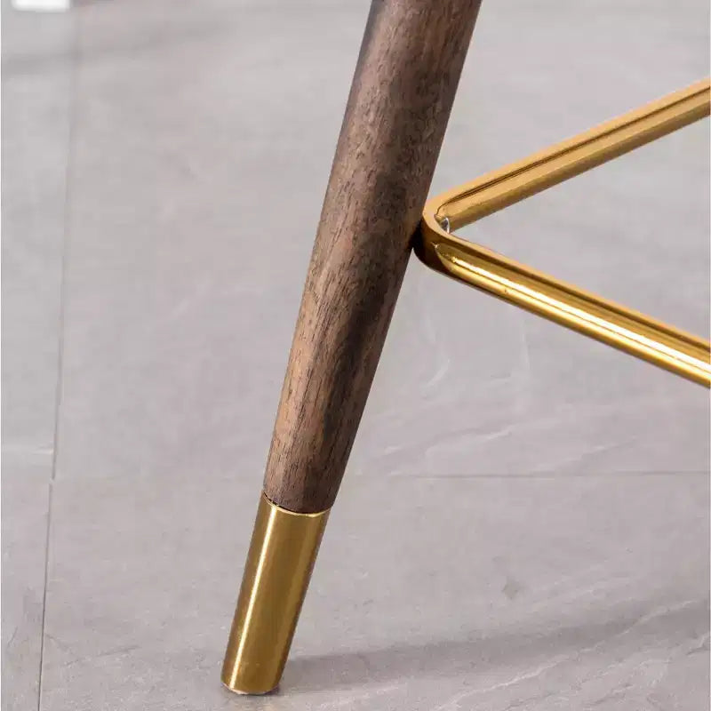 Tabourets de bar à dossier ailé Leland en tissu, lot de 2, bleus