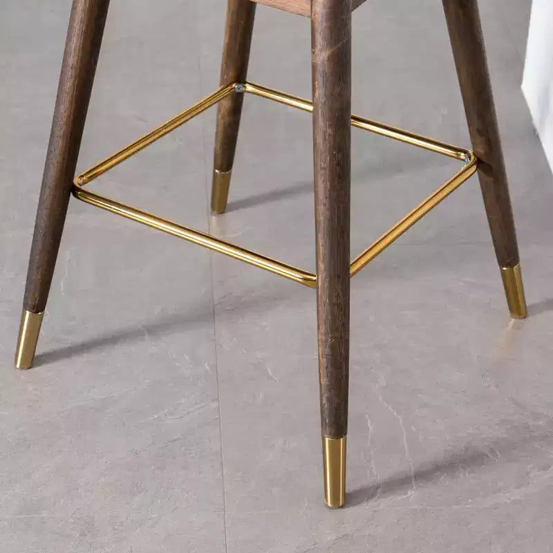 Tabourets de bar à dossier ailé Leland en tissu, lot de 2, bleus