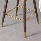 Tabourets de bar à dossier ailé Leland en tissu, lot de 2, bleus