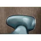 Tabourets de bar pivotants réglables en similicuir Masaccio de Roundhill Furniture avec rembourrage en similicuir, base chromée, bleus, lot de 2