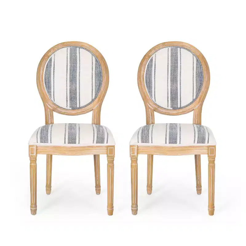 Chaises de salle à manger capitonnées GDFStudio Newman de style campagnard (lot de 2)