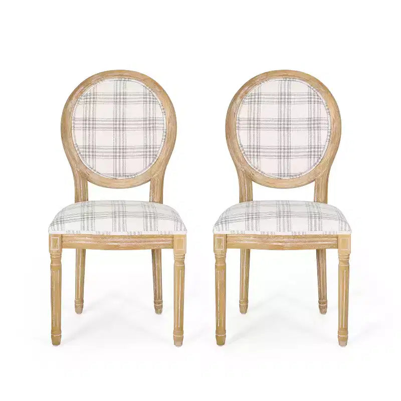 Chaises de salle à manger capitonnées GDFStudio Newman de style campagnard (lot de 2)