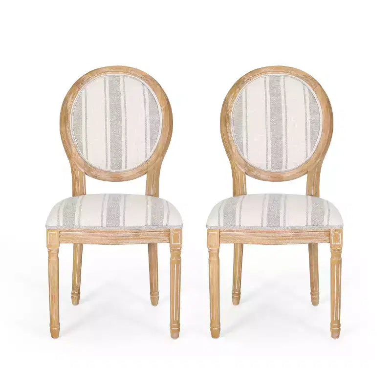 Chaises de salle à manger capitonnées GDFStudio Newman de style campagnard (lot de 2)