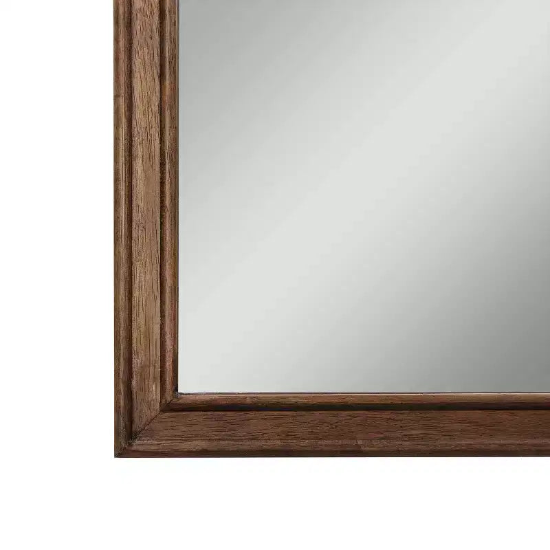 Miroir mural Emma and Oliver avec cadre en bois massif et verre argenté pour une clarté optimale pour les entrées, les salles à manger et plus encore