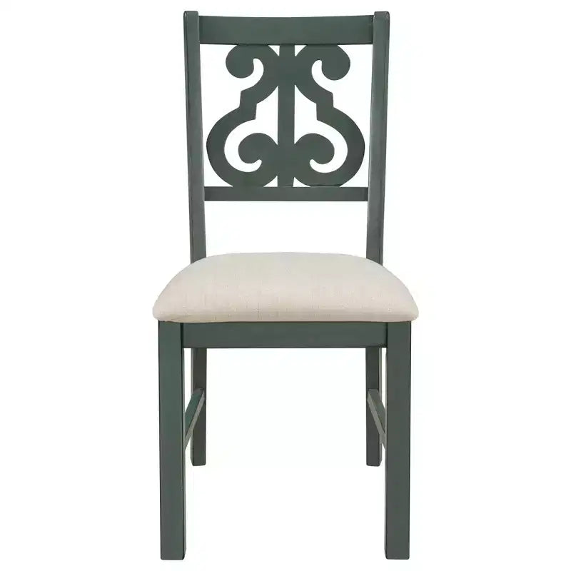 Ensemble de salle à manger rond rétro 5 pièces Whisen avec 4 chaises et pieds de forme spéciale