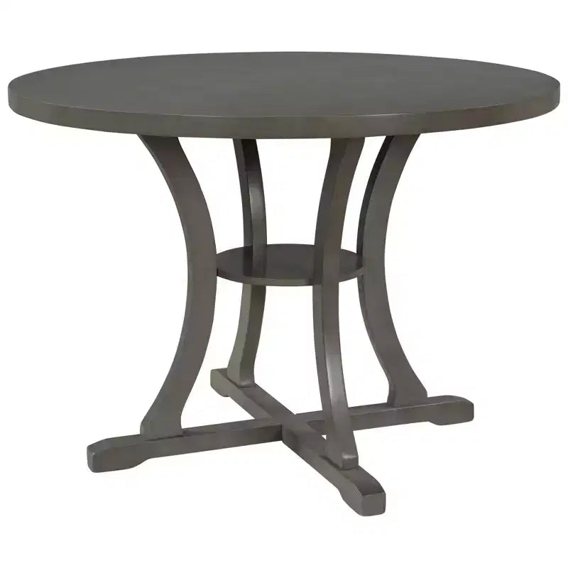 Ensemble de salle à manger rond rétro 5 pièces Whisen avec 4 chaises et pieds de forme spéciale