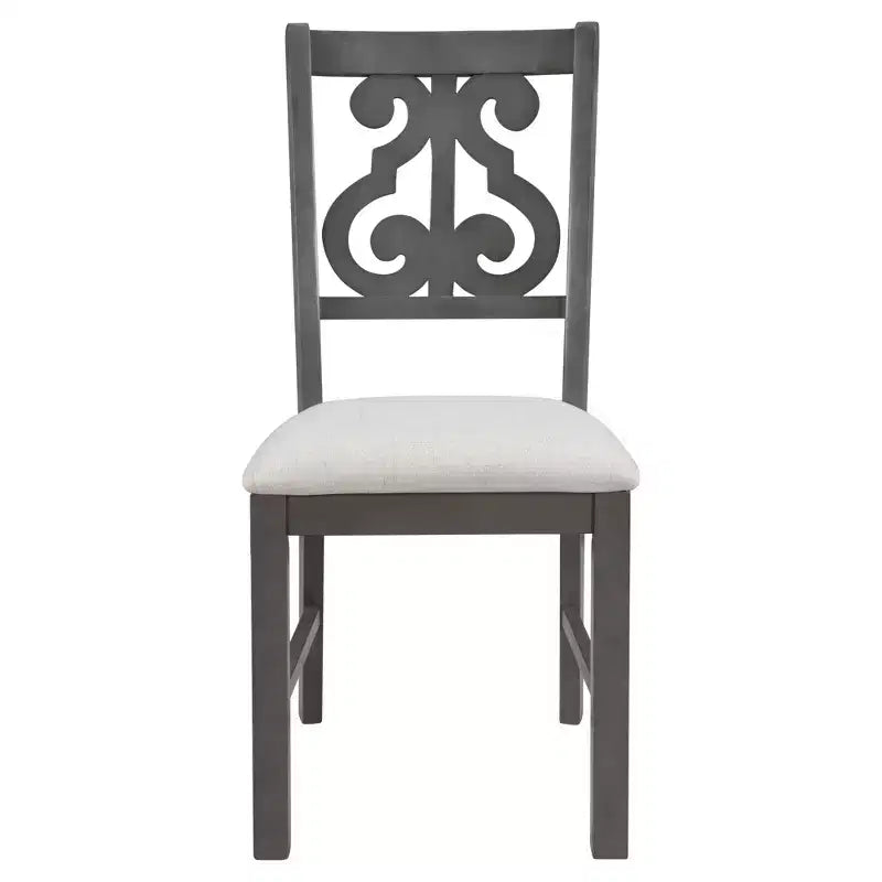 Ensemble de salle à manger rond rétro 5 pièces Whisen avec 4 chaises et pieds de forme spéciale