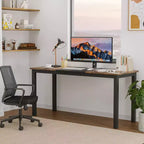 Bureau d'ordinateur WhizMax 63 pouces, grand bureau de travail avec cadre en métal noir, bureau de jeu de style moderne et simple, poste de travail d'écriture robuste
