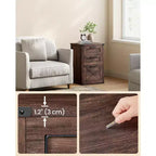 Meuble Classeur à 3 Tiroirs, Classeur de Rangement, Support d'Imprimante, Compatible A4, Format Lettre, Dossiers Suspendus, Style Ferme Moderne, pour Bureau à Domicile