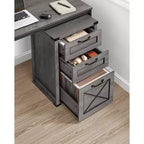Meuble Classeur à 3 Tiroirs, Classeur de Rangement, Support d'Imprimante, Compatible A4, Format Lettre, Dossiers Suspendus, Style Ferme Moderne, pour Bureau à Domicile