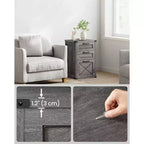 Meuble Classeur à 3 Tiroirs, Classeur de Rangement, Support d'Imprimante, Compatible A4, Format Lettre, Dossiers Suspendus, Style Ferme Moderne, pour Bureau à Domicile