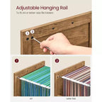 Meuble Classeur à 3 Tiroirs, Classeur de Rangement, Support d'Imprimante, Compatible A4, Format Lettre, Dossiers Suspendus, Style Ferme Moderne, pour Bureau à Domicile