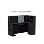 Bureau d'accueil moderne en L Famapy avec étagères amovibles Rangement verrouillable Gestion des câbles