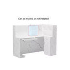 Bureau d'accueil moderne en L Famapy avec étagères amovibles Rangement verrouillable Gestion des câbles