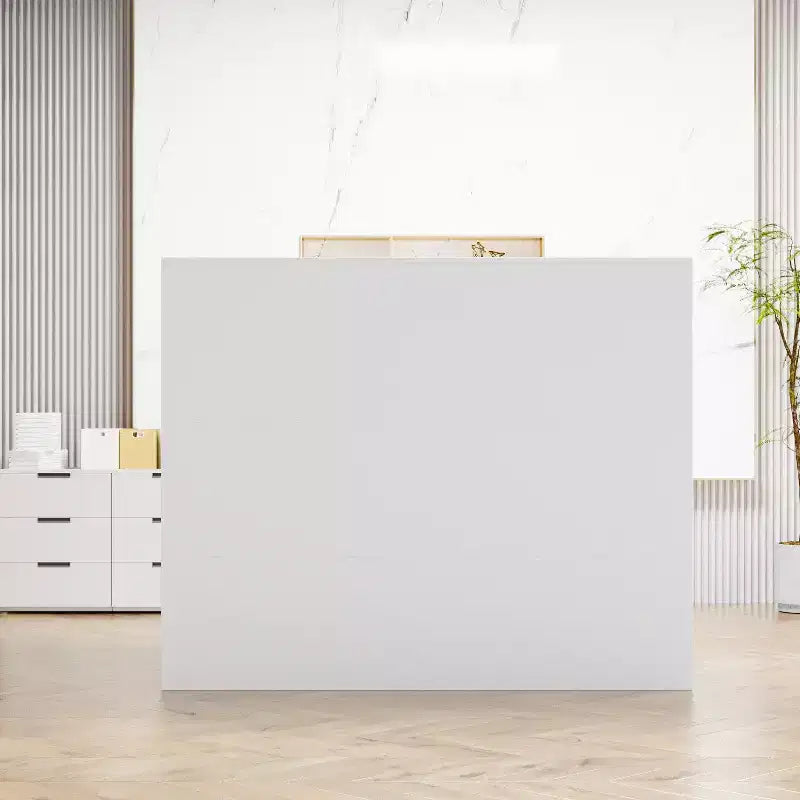 Bureau d'accueil moderne en L Famapy avec étagères amovibles Rangement verrouillable Gestion des câbles