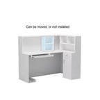 Bureau d'accueil moderne en L Famapy avec étagères amovibles Rangement verrouillable Gestion des câbles