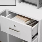 Bureau d'accueil moderne en L Famapy avec étagères amovibles Rangement verrouillable Gestion des câbles