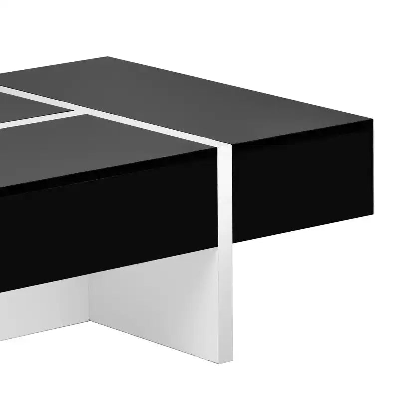 Table basse rectangulaire contemporaine Whisen avec plateau en panneaux de particules et rangement