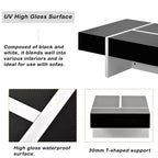 Table basse rectangulaire contemporaine Whisen avec plateau en panneaux de particules et rangement