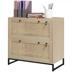 Vinsetto Meuble de Classement à 2 Tiroirs avec Serrure, Armoire de Classement Verticale avec Clés et Barre Suspendue Réglable pour Documents de Formats Lettre, A4 et Légal