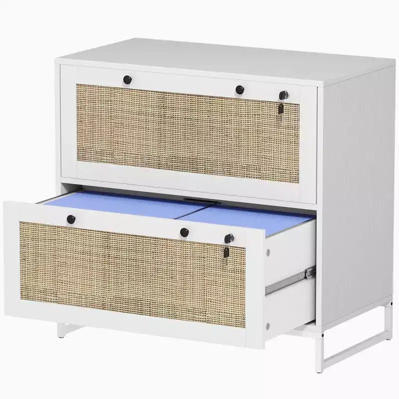 Vinsetto Meuble de Classement à 2 Tiroirs avec Serrure, Armoire de Classement Verticale avec Clés et Barre Suspendue Réglable pour Documents de Formats Lettre, A4 et Légal