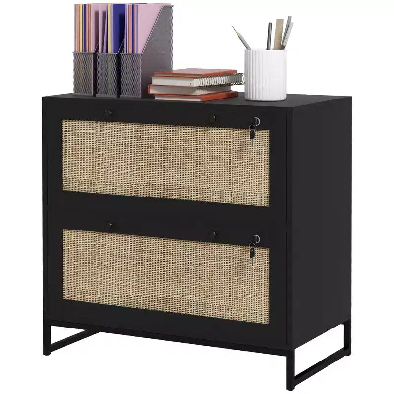 Vinsetto Meuble de Classement à 2 Tiroirs avec Serrure, Armoire de Classement Verticale avec Clés et Barre Suspendue Réglable pour Documents de Formats Lettre, A4 et Légal