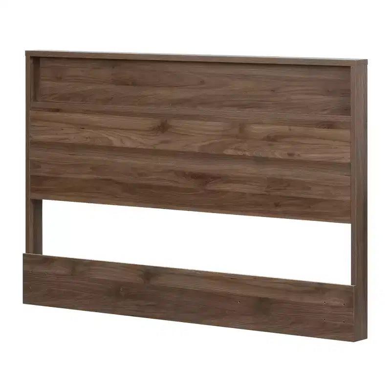Tête de lit HomeStockTao en Noyer Naturel avec Rangement Ouvert Style 44
