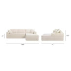 Jennifer Taylor Home Brenley Canapé d'angle en boîte 110,5, côté droit, chenille gris cendré