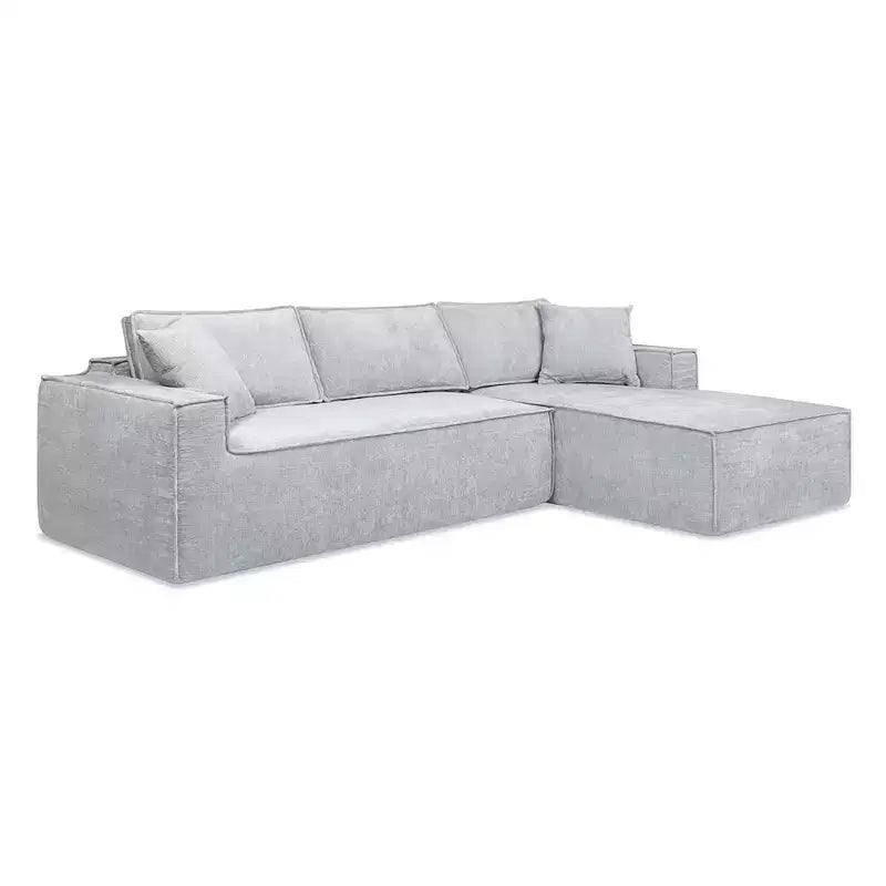 Jennifer Taylor Home Brenley Canapé d'angle en boîte 110,5, côté droit, chenille gris cendré