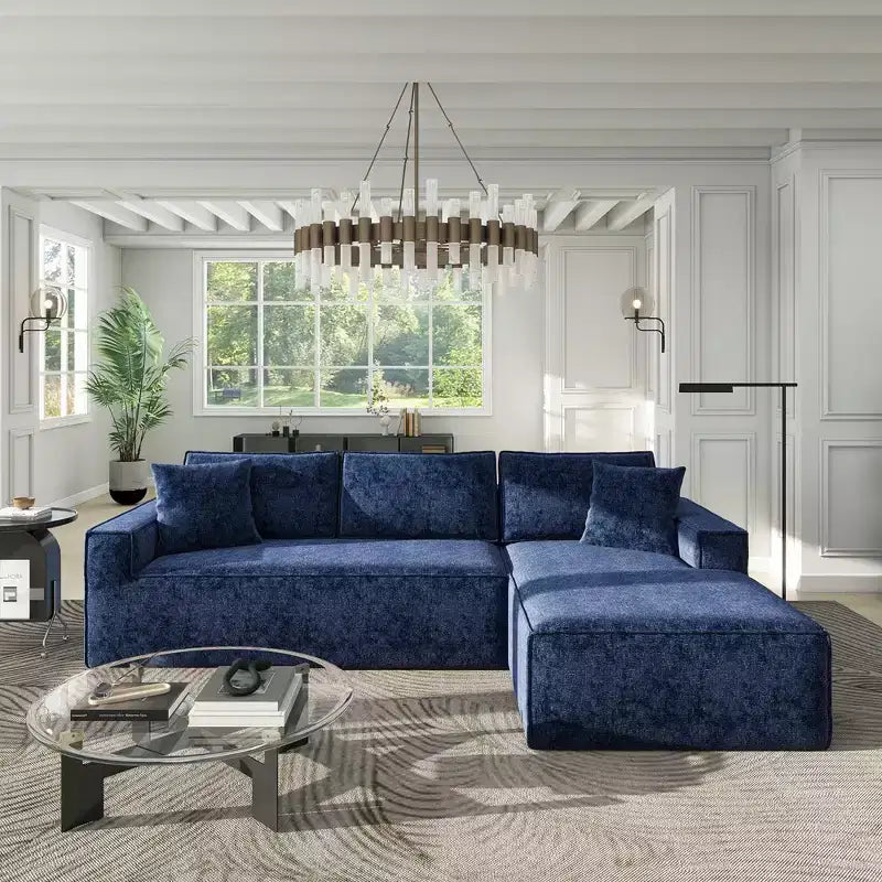 Jennifer Taylor Home Brenley Canapé d'angle en boîte 110,5, côté droit, chenille gris cendré