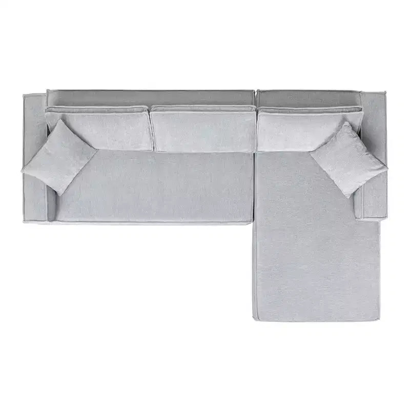 Jennifer Taylor Home Brenley Canapé d'angle en boîte 110,5, côté droit, chenille gris cendré