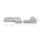 Jennifer Taylor Home Brenley Canapé d'angle en boîte 110,5, côté droit, chenille gris cendré