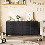 Commode 14 tiroirs, Meuble TV commode 160 cm avec prise de courant