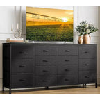 Commode 14 tiroirs, Meuble TV commode 160 cm avec prise de courant