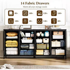 Commode 14 tiroirs, Meuble TV commode 160 cm avec prise de courant