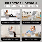 Ensemble fauteuil planeur et ottoman Home Imports Emporium - Mouvement de bercement fluide, fauteuil ergonomique à dossier haut avec accoudoirs rembourrés et poches de rangement