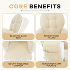 Ensemble fauteuil planeur et ottoman Home Imports Emporium - Mouvement de bercement fluide, fauteuil ergonomique à dossier haut avec accoudoirs rembourrés et poches de rangement