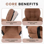 Ensemble fauteuil planeur et ottoman Home Imports Emporium - Mouvement de bercement fluide, fauteuil ergonomique à dossier haut avec accoudoirs rembourrés et poches de rangement