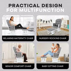 Ensemble fauteuil planeur et ottoman Home Imports Emporium - Mouvement de bercement fluide, fauteuil ergonomique à dossier haut avec accoudoirs rembourrés et poches de rangement
