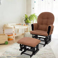 Ensemble fauteuil planeur et ottoman Home Imports Emporium - Mouvement de bercement fluide, fauteuil ergonomique à dossier haut avec accoudoirs rembourrés et poches de rangement