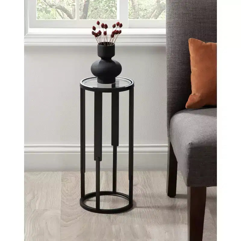 Table basse ronde Kate and Laurel Ravalli, 9x9x20, Noir