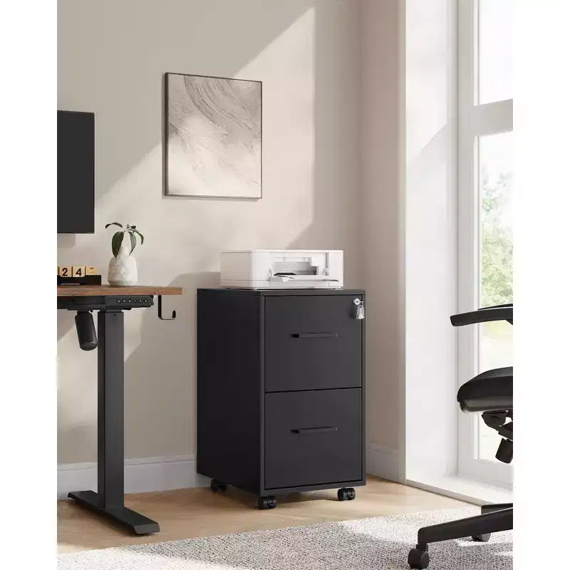 Meuble de classement, Classeur de bureau avec serrure, Pré-assemblé, 45 x 36,5 x 64,5 cm