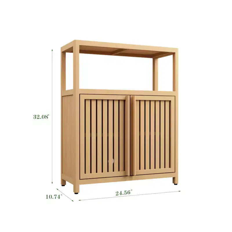 Meuble de Buffet/Vaisselier en Bambou, Meuble de Rangement de Salle de Bain, Meuble de Bar à Café, Meuble Autoportant pour Cuisine, Salon et Salle de Bain