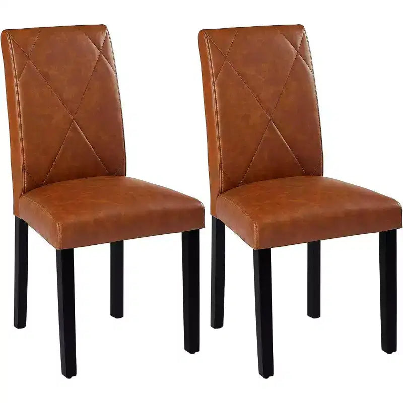 VECELO Lot de 2/4/6 Chaises de Salle à Manger Rembourrées Chaises Parsons à Dossier Haut Chaises de Cuisine en Bois Marron/Beige/Vert