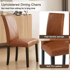 VECELO Lot de 2/4/6 Chaises de Salle à Manger Rembourrées Chaises Parsons à Dossier Haut Chaises de Cuisine en Bois Marron/Beige/Vert