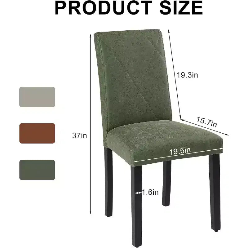 VECELO Lot de 2/4/6 Chaises de Salle à Manger Rembourrées Chaises Parsons à Dossier Haut Chaises de Cuisine en Bois Marron/Beige/Vert