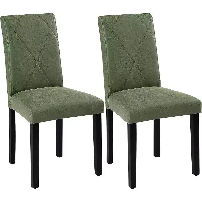VECELO Lot de 2/4/6 Chaises de Salle à Manger Rembourrées Chaises Parsons à Dossier Haut Chaises de Cuisine en Bois Marron/Beige/Vert