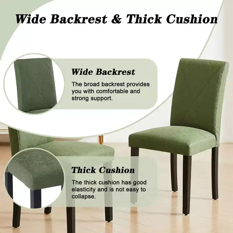 VECELO Lot de 2/4/6 Chaises de Salle à Manger Rembourrées Chaises Parsons à Dossier Haut Chaises de Cuisine en Bois Marron/Beige/Vert