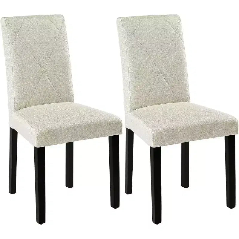VECELO Lot de 2/4/6 Chaises de Salle à Manger Rembourrées Chaises Parsons à Dossier Haut Chaises de Cuisine en Bois Marron/Beige/Vert