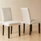 VECELO Lot de 2/4/6 Chaises de Salle à Manger Rembourrées Chaises Parsons à Dossier Haut Chaises de Cuisine en Bois Marron/Beige/Vert